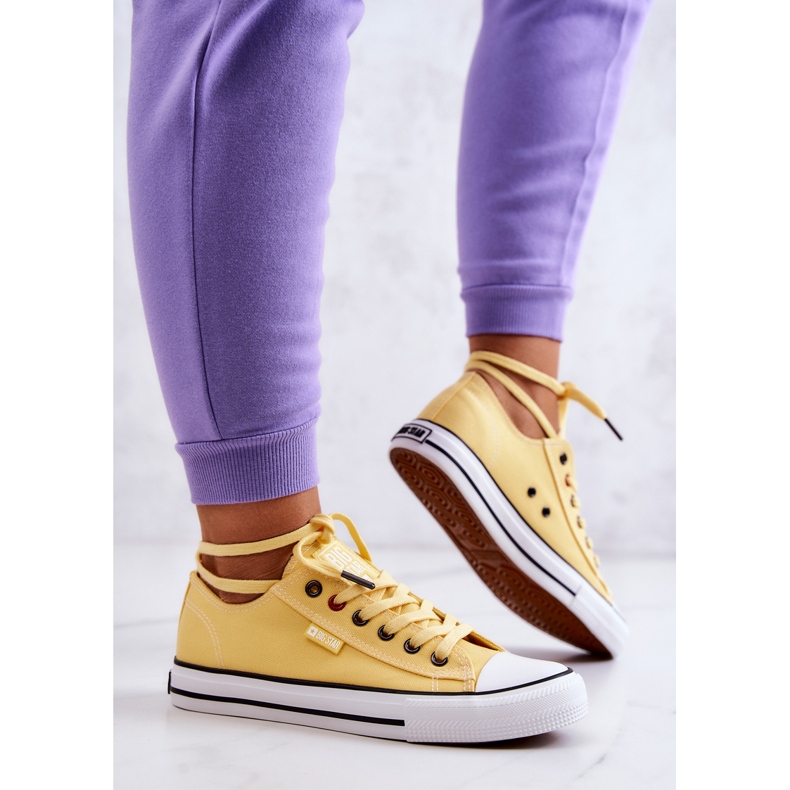 Tênis baixo feminino Big Star JJ274A002 amarelo 2