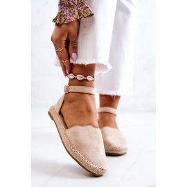 PE1 Alpargatas femininas com fivela bege claro Bonetti marrom 1