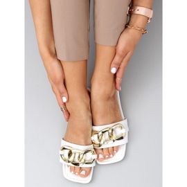 Chinelos com corrente Jasira White branco 1