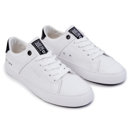 Tênis masculino de couro Big Star JJ174105 branco e preto 1