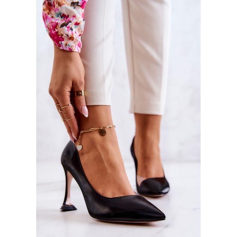 S.Barski Sapatilhas de couro pretas da moda Tamira preto 1