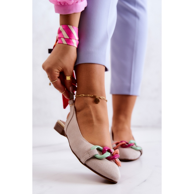 Lewski Shoes Sapatilhas de camurça com corrente Lewski sapatos 3125 bege claro 1