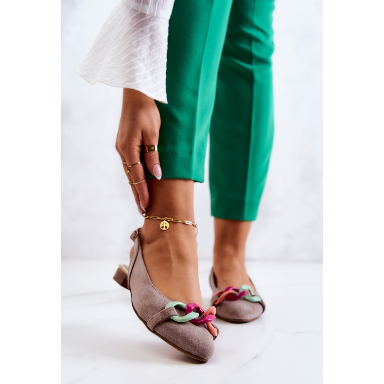 Lewski Shoes Sapatilhas de camurça com corrente Lewski sapatos 3125 bege 1