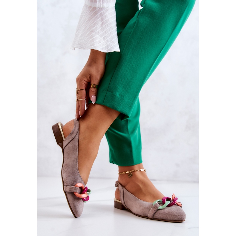 Lewski Shoes Sapatilhas de camurça com corrente Lewski sapatos 3125 bege 2