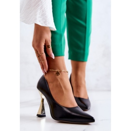 Lewski Shoes Sapatos de couro elegantes Lewski 3083 preto-dourado 1