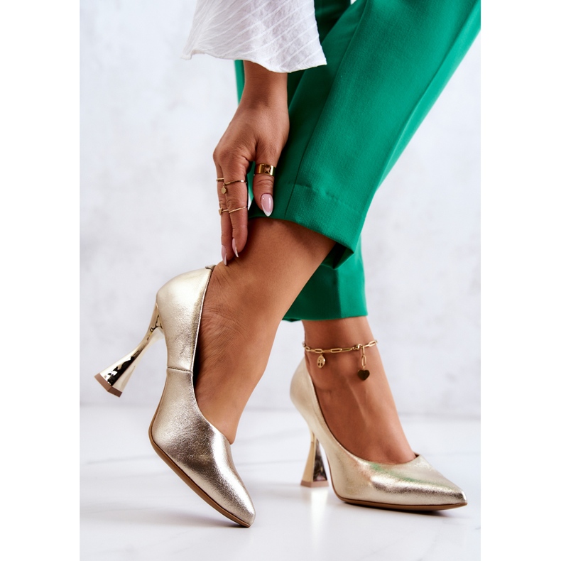 Lewski Shoes Sapatos de couro elegantes Lewski 3181 dourado 2