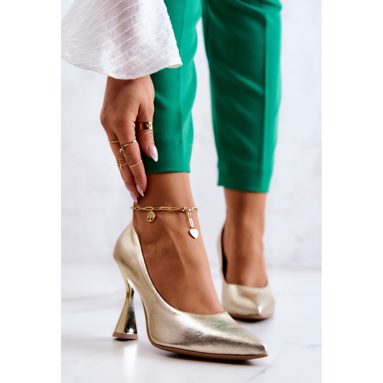 Lewski Shoes Sapatos de couro elegantes Lewski 3181 dourado 1