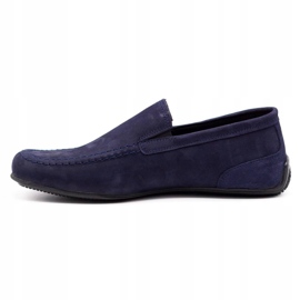 Polbut Mocassins de couro masculino 2105 azul marinho 1