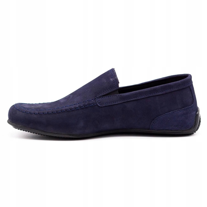 Polbut Mocassins de couro masculino 2105 azul marinho 1