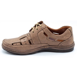KENT Sapatos de verão masculino openwork 600 marrom 3