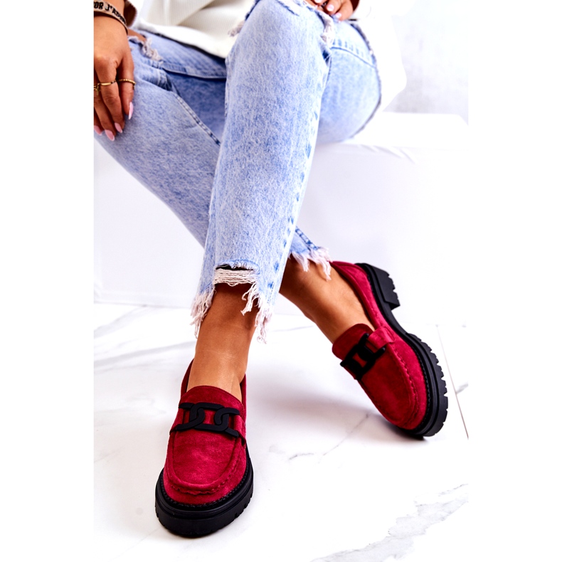 PL5 Mocassins de camurça com decoração La.Fi Fuchsia Laurene vermelho rosa azul 4