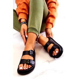 S.Barski Pantufas pretas Corina com fivela preto 3