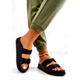 S.Barski Pantufas pretas Corina com fivela preto 1