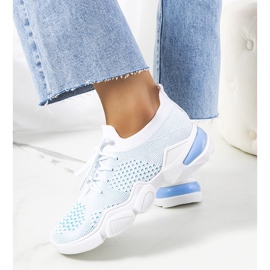 Tênis esportivo Daniela em branco e azul 2