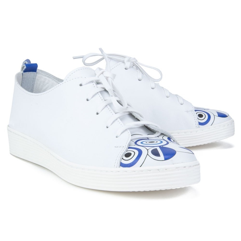 Sapato Filippo 10102 Zara Branco + Estampa Azul 2