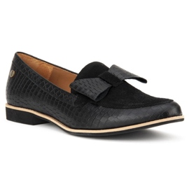 Sapatos de crocodilo pretos Filippo 04099-61 / 00-1 1