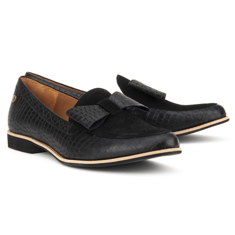 Sapatos de crocodilo pretos Filippo 04099-61 / 00-1 2