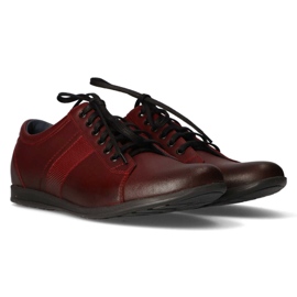 Sapatos de couro Filippo 2063 borgonha vermelho 2