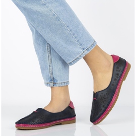 Sapatos de couro Filippo DP1224 / 20 Nv azul marinho 1