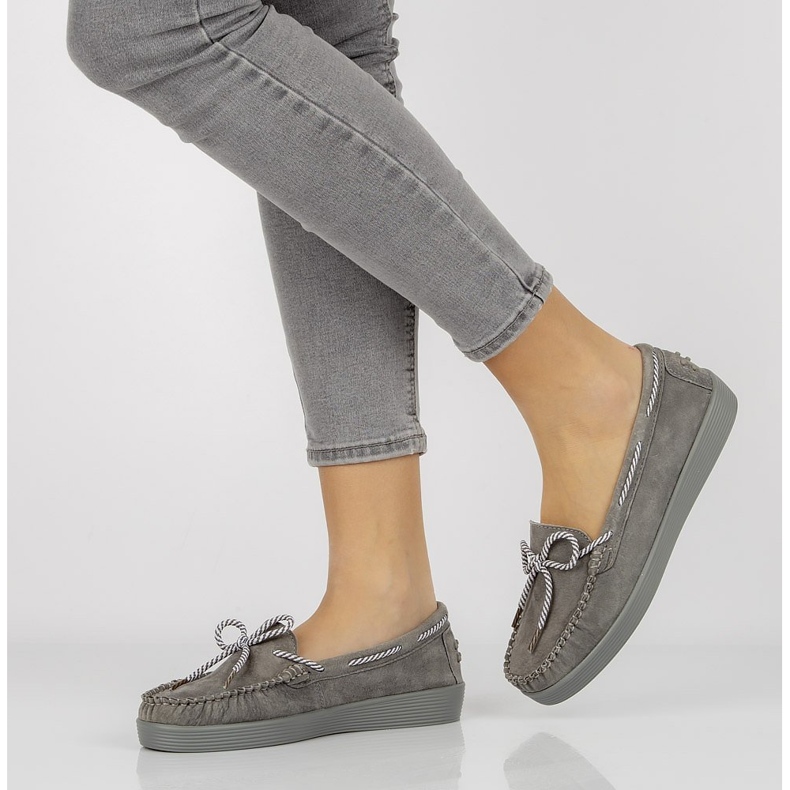 Sapatos de couro Filippo DP1200 / 20 Gr cinza 1