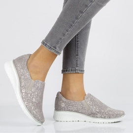 Sapatos de couro Filippo DP1325 / 20 Gr cinza 1