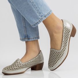 Sapatos de couro Filippo DP748 / 20 Si prata 2