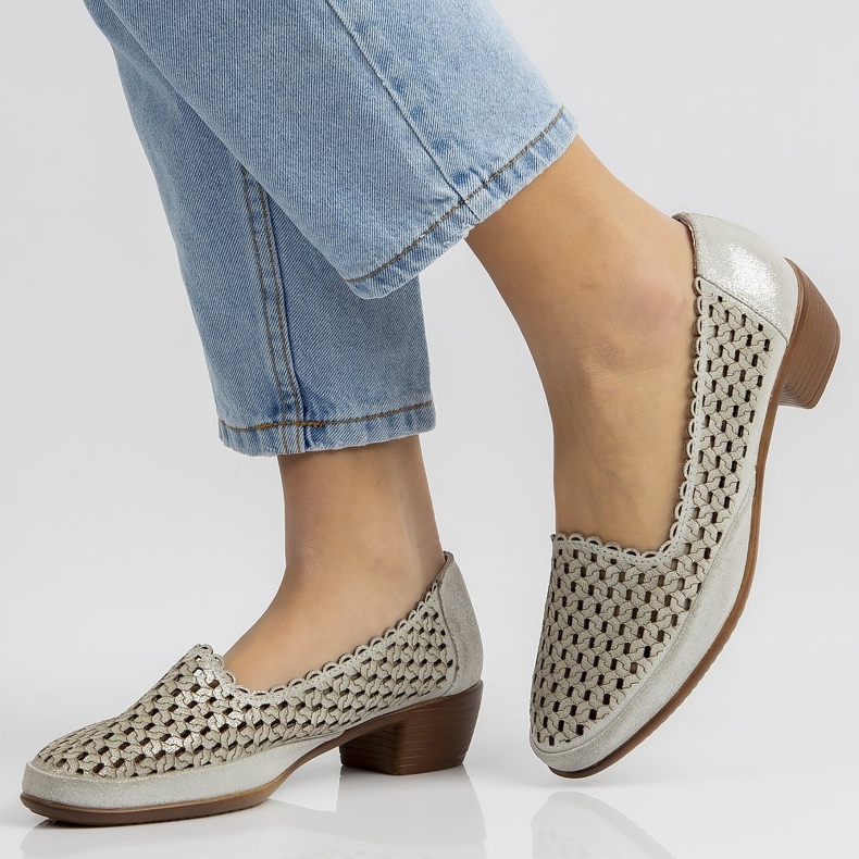 Sapatos de couro Filippo DP748 / 20 Si prata 2