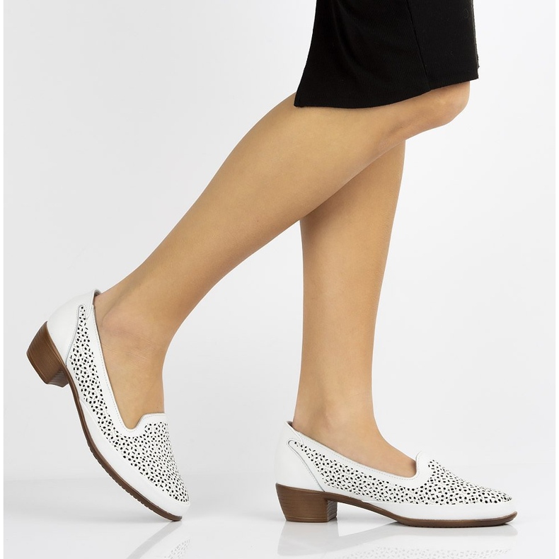 Sapatos de couro Filippo DP1405 / 20 Wh branco 1