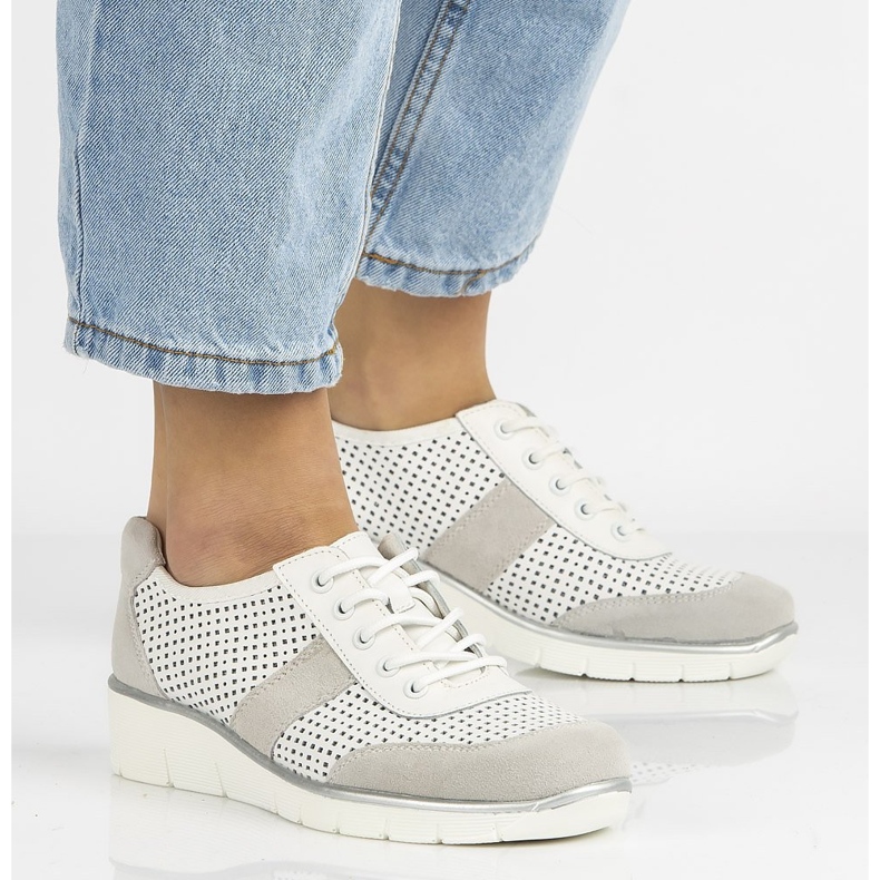 Sapatos de couro Filippo DP028 / 20 Wh branco 2