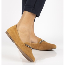 Mocassins de couro Filippo DP1219 / 20 Ca Camel castanho 1