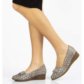 Sapatos de couro Filippo DP752 / 20 Gr cinza 1