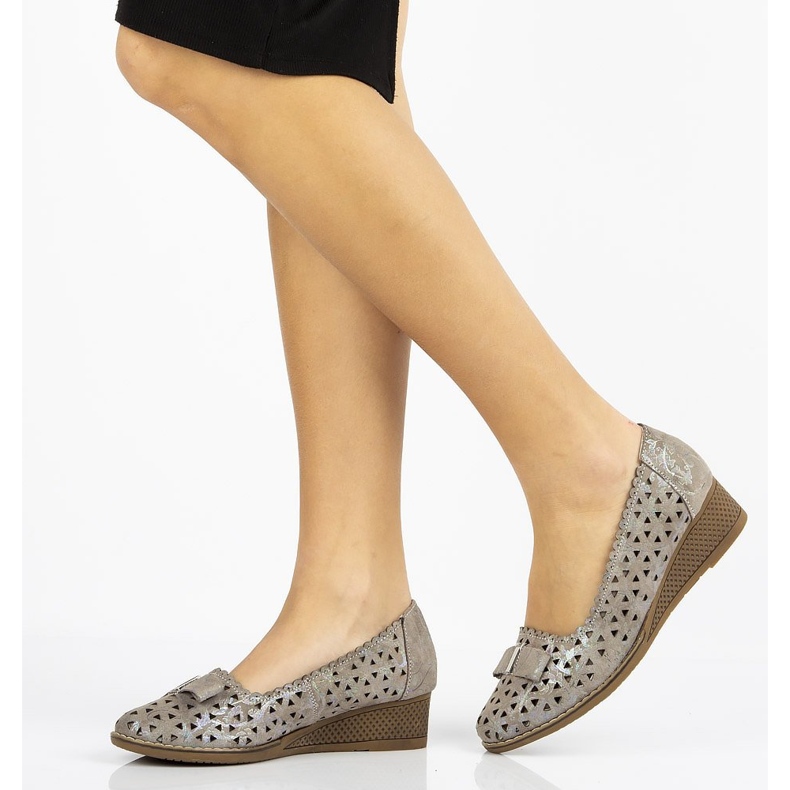 Sapatos de couro Filippo DP752 / 20 Gr cinza 1