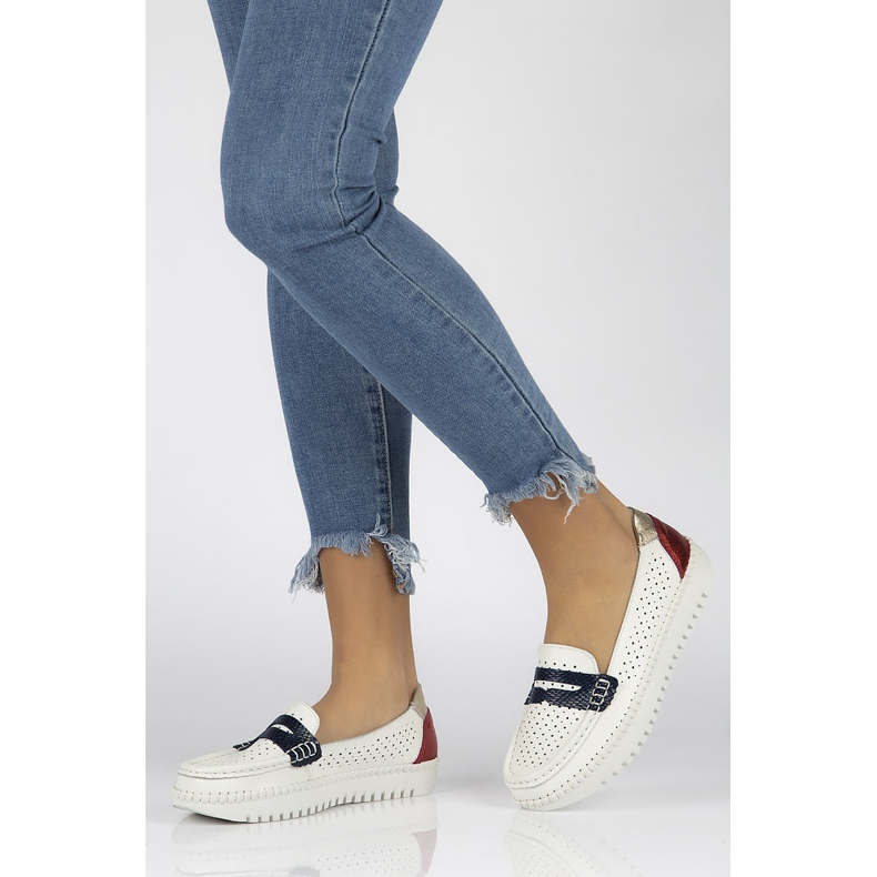 Sapatos de couro Filippo DP1413 / 20 Wh branco 1