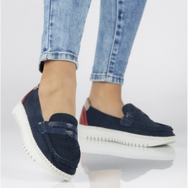 Sapatos de couro Filippo DP1413 / 20 Nv azul marinho 1