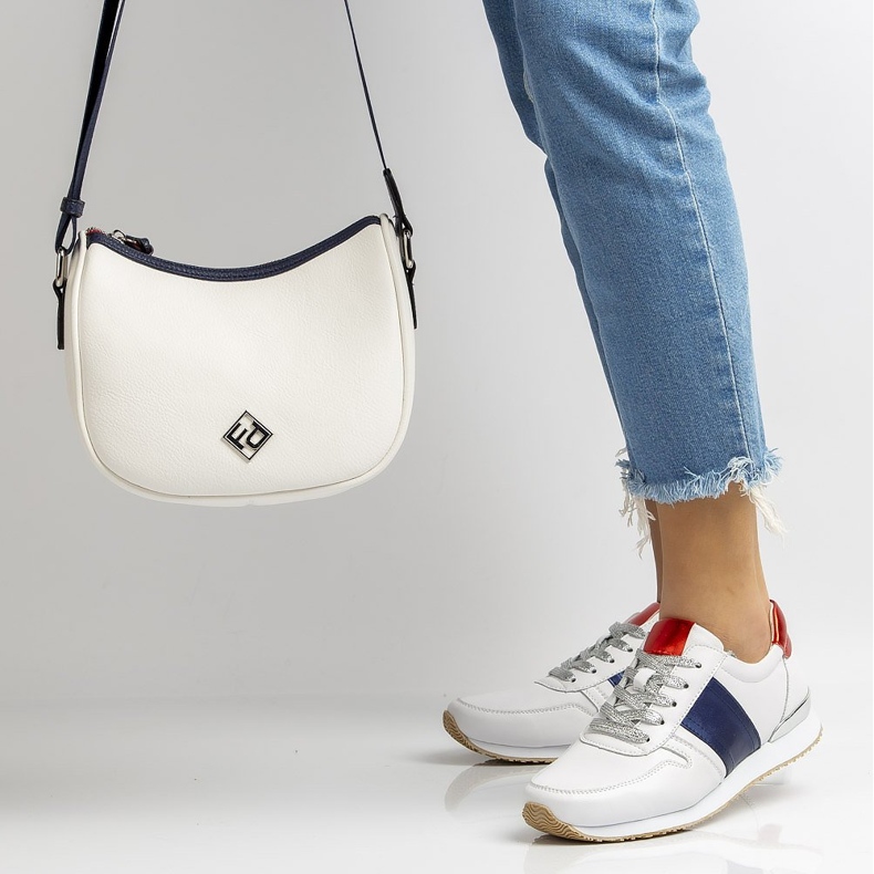 Sapatos de couro Filippo DP1265 / 20 Wh Nv branco azul marinho amarelo 1