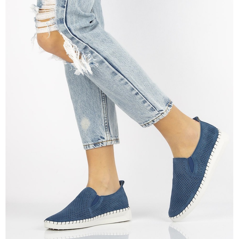 Sapatos de couro Filippo DP063 / 20 Nv azul marinho 1