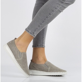 Sapatos de couro Filippo DP063 / 20 Gr cinza 1