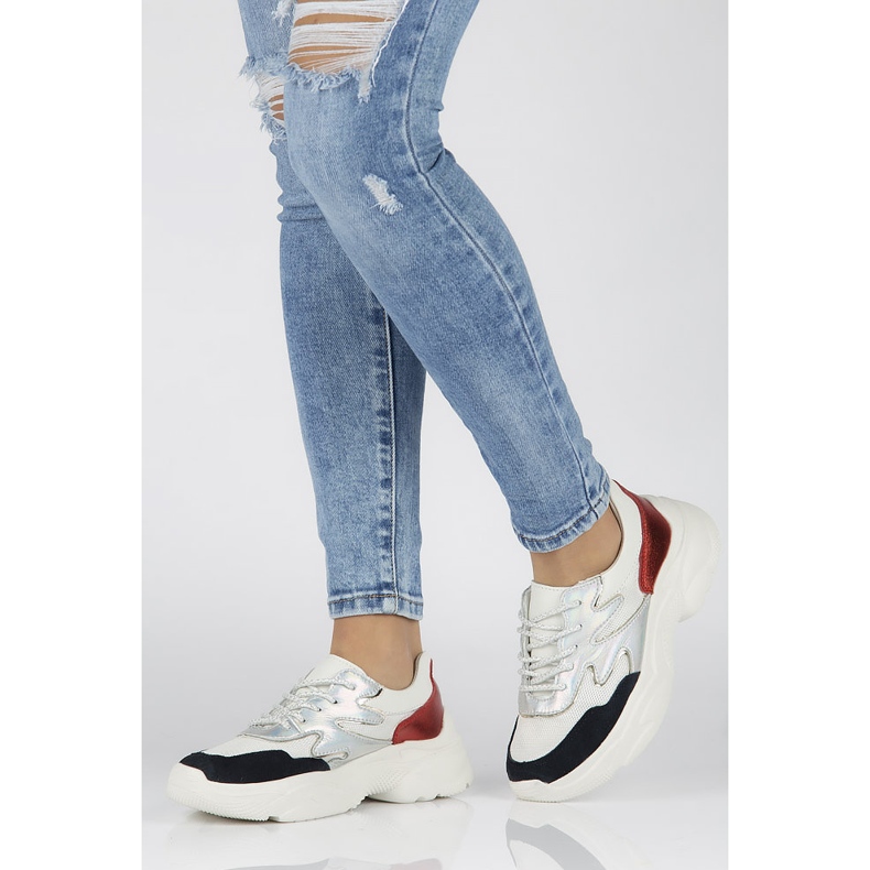 Tênis de couro Filippo DP1410 / 20 Wh Rd branco vermelho 1