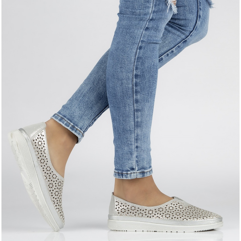 Sapatos Filippo DP1400 / 20 Si Silver cáqui prata cinza verde 2