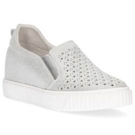 Sapatos de couro Filippo DP1398 / 20 Si prata 2