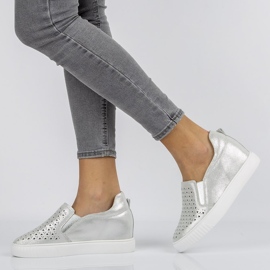 Sapatos de couro Filippo DP1398 / 20 Si prata 1