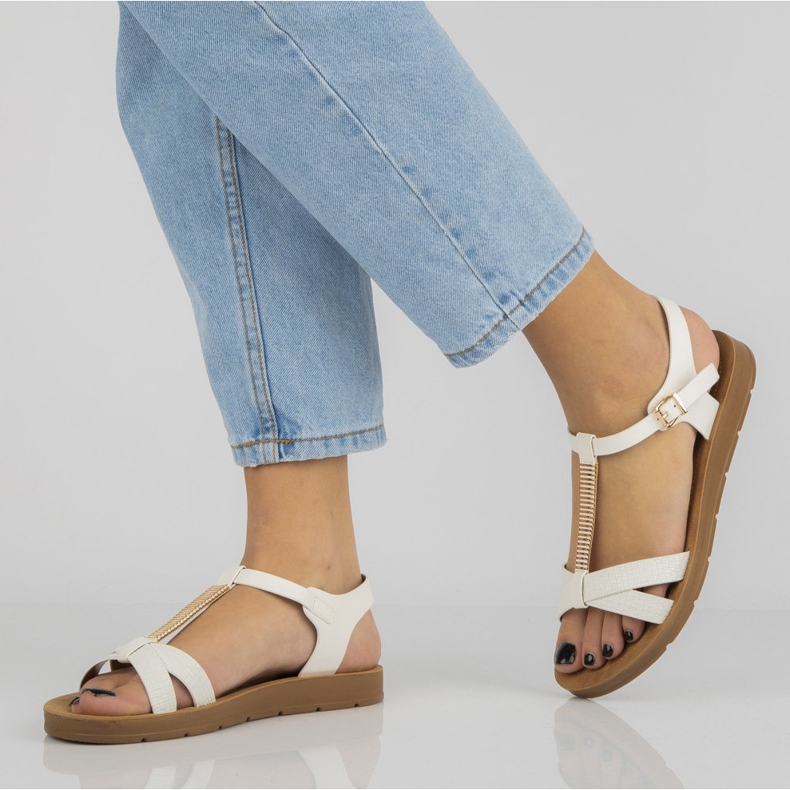 Sandálias brancas Filippo DS802 / 20 Wh branco marrom 1