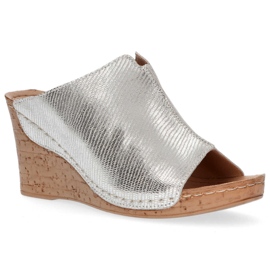 Chinelos de couro Filippo DK786 / 20 Si prata 2