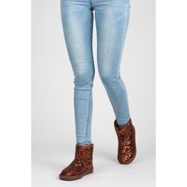 Torna Muklukes brilhantes castanho 2