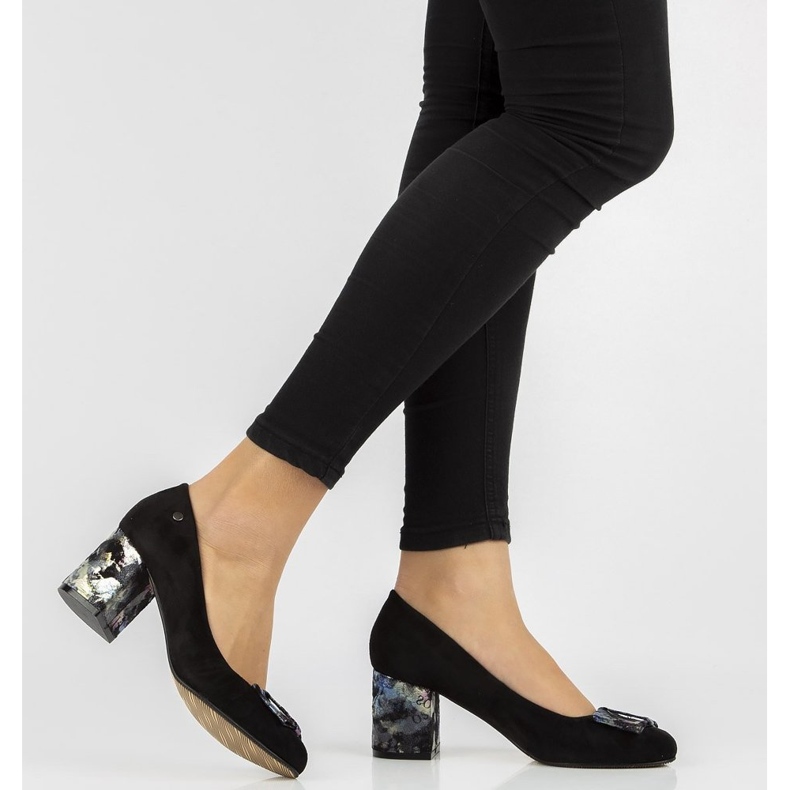 Bombas pretas Filippo DP1559 / 20 Bk Fl preto cinza 2