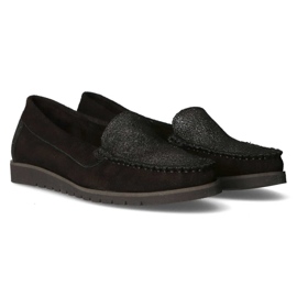 Mocassim Filippo 10065 preto + prata glitter 2
