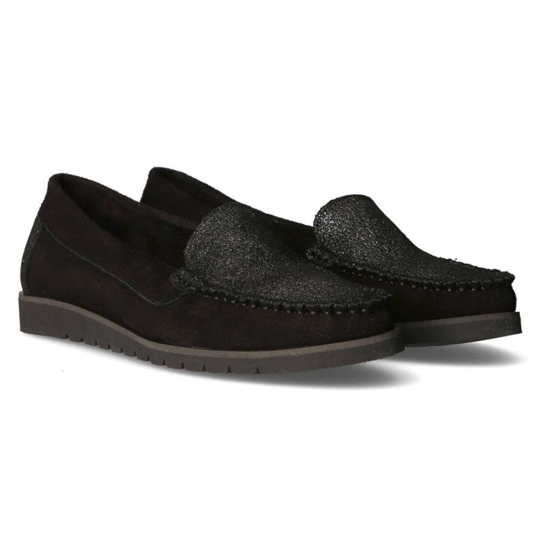 Mocassim Filippo 10065 preto + prata glitter 2