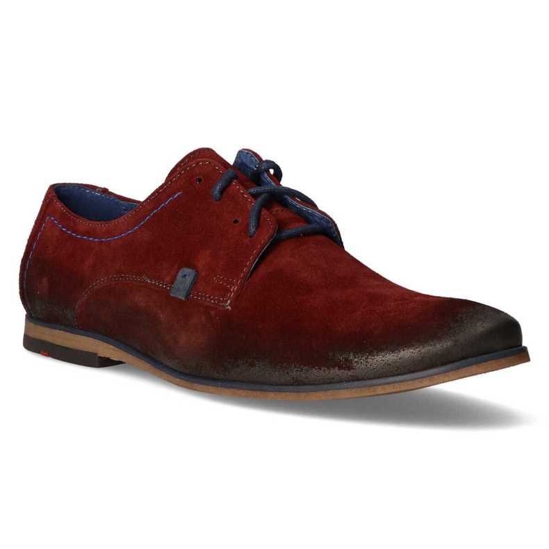 Sapatos de couro Filippo 239 bordeaux veludo vermelho 1