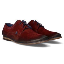 Sapatos de couro Filippo 239 bordeaux veludo vermelho 2