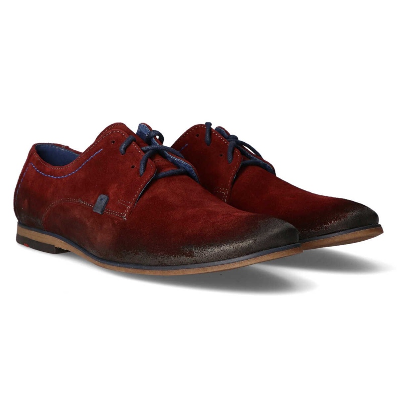 Sapatos de couro Filippo 239 bordeaux veludo vermelho 2